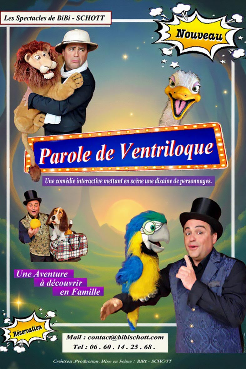 Ventriloque pour enfants, Bibi-schott, animation pour enfants, spectacle de Noël , magicien,