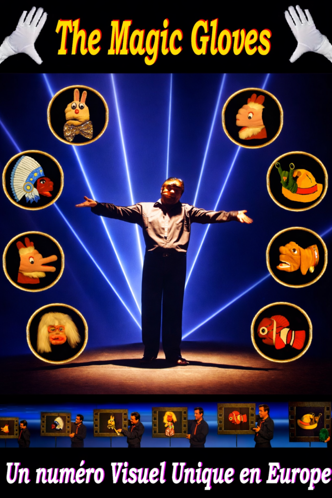 la magie des gants numéro de ventriloque unique en Europe présenté par l'artiste BiBi - SCHOTT