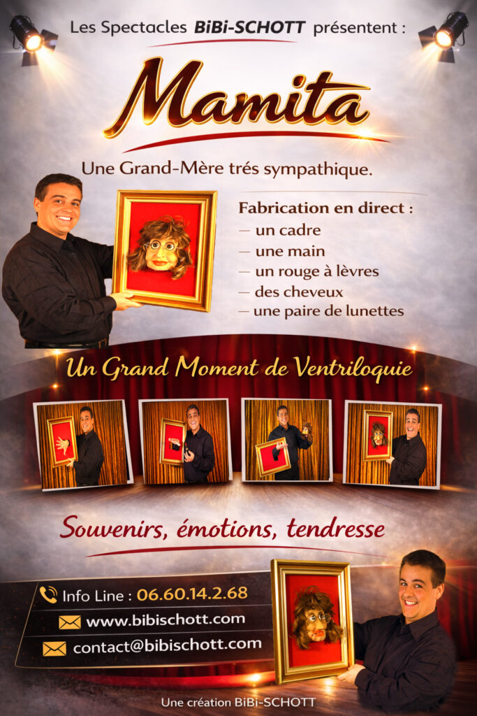 marionnettiste Bibi Schott est un artiste du spectacle pour toute la famille. magicien, ventriloque, homme-orchestre, sculpteur sur ballons, clown, transformiste, pour enfants et adultes