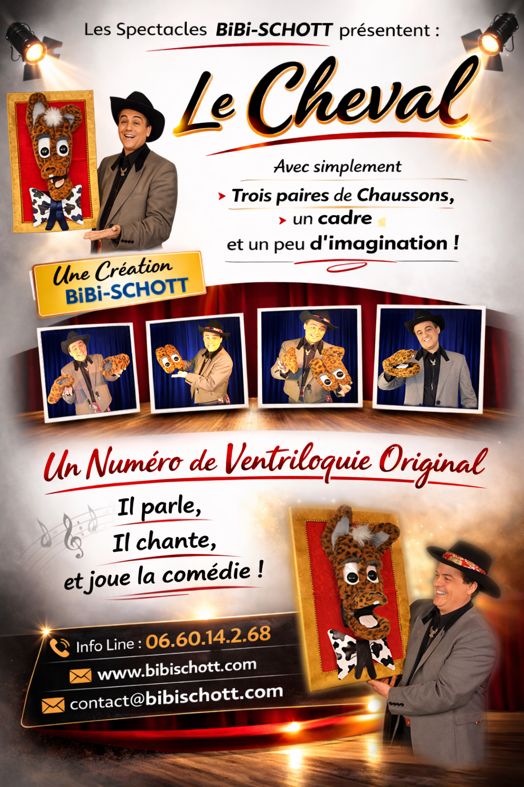 marionnettiste Bibi Schott est un artiste du spectacle pour toute la famille. magicien, ventriloque, homme-orchestre, sculpteur sur ballons, clown, transformiste, pour enfants et adultes